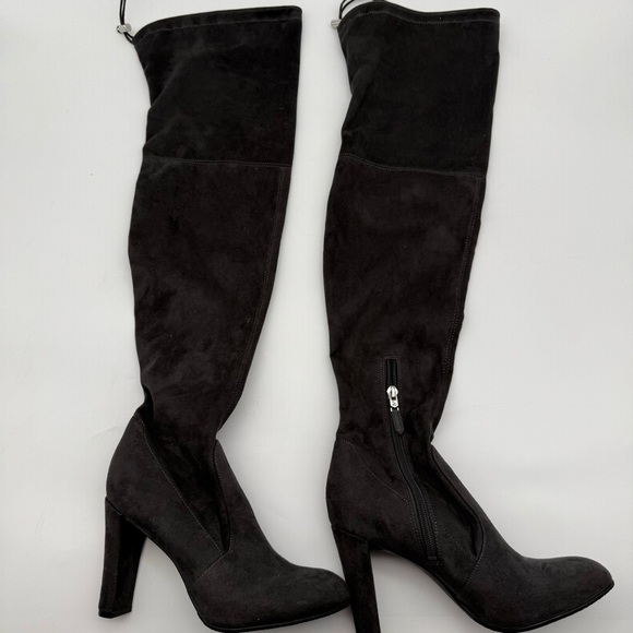 SAM EDELMAN KENT over the knee heeled suede boot dark grey - Picture 3 of 16